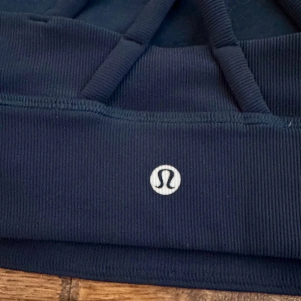 Lululemon Energy Bra High Neck Long‎ Line Ribbed Navy Women's 8 W2CK8S L